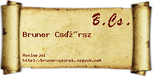 Bruner Csörsz névjegykártya